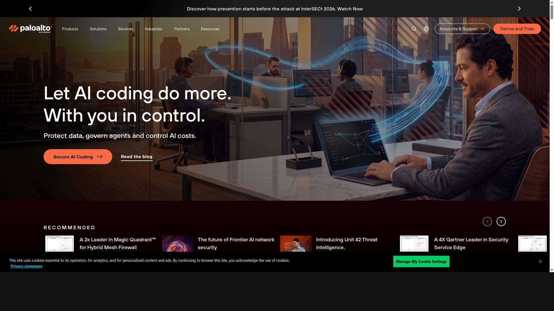 Palo Alto Networks website